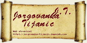 Jorgovanka Tijanić vizit kartica